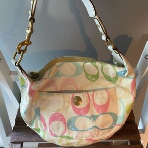 Colorful Authentic Coach hobo style small bag